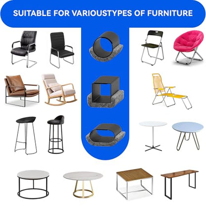 Sled Base Chair Floor Protectors Sled Base Chair Glides Wrap Around Floor Savers,Chair Leg Protectors Furniture Pads,Protect Floors Anti-Scratch Reduce Noise Easy Install (16pcs, Grey Felt Pads) - size: Grey Felt Pads