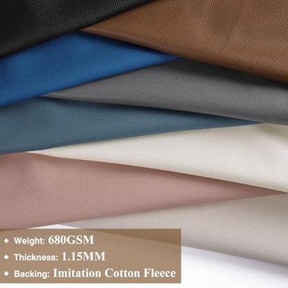 Faux Leather Fabric 55" W 1.15MM Thick Marine Vinyl Fabric 5 Yards 55"x180" - color: Brown, size: Pre-Cut 5 Yards