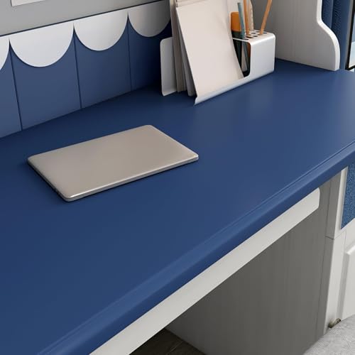 Livelynine 15.8x394 Blue Peel and Stick Wallpaper for Bathroom Waterproof Renter Friendly Bedroom Wallpaper Accent Wall Covering Cabinet Contact Paper Waterproof Kitchen Vinyl Wrap Sticky Boys Ideas - color: Dark Blue, size: 15.8" x 394"