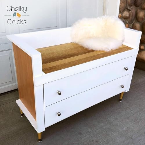 Chalky Chicks CottonTail 4 Fl Oz Chalk Paint for Furniture All in One - color: CottonTail (White), size: 4 Fl Oz (Pack of 1)