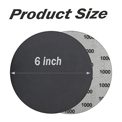 6 Inch 1000 Grit Wet Dry Sandpaper，25 PCS Hook and Loop Sanding Discs - style: Grit 1000
