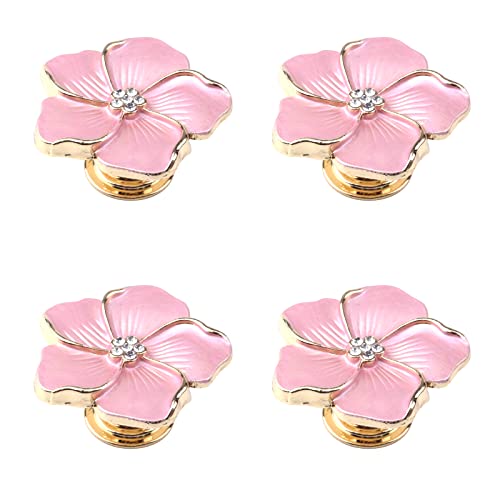 Geesatis Petal Flower Knobs,Pink Flower Knobs,Five Petal Drawer Pull,4 pcs - style: B-Pink