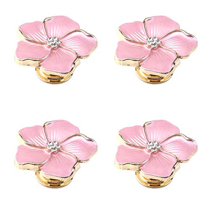Geesatis Petal Flower Knobs,Pink Flower Knobs,Five Petal Drawer Pull,4 pcs - style: B-Pink