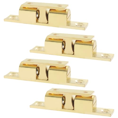 Double Roller Catch Cabinet Latches, 67mm, 4 Pack - color: Gold, size: 67mm