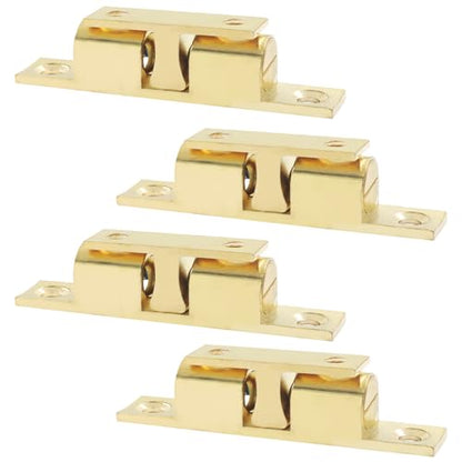 Double Roller Catch Cabinet Latches, 67mm, 4 Pack - color: Gold, size: 67mm