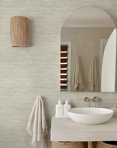 Rugreat Textured Grasscloth Wallpaper Peel and Stick 472inL 17.3inW - size: 17.3"×472"
