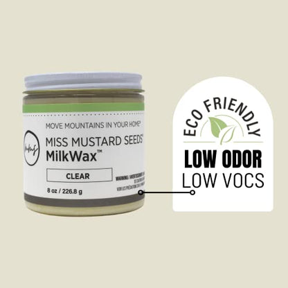 Miss Mustard Seed's MilkWax Clear Furniture Wax for Wood & Cabinets, 4 oz - color: Clear, size: 4 Ounce (Pack of 1)