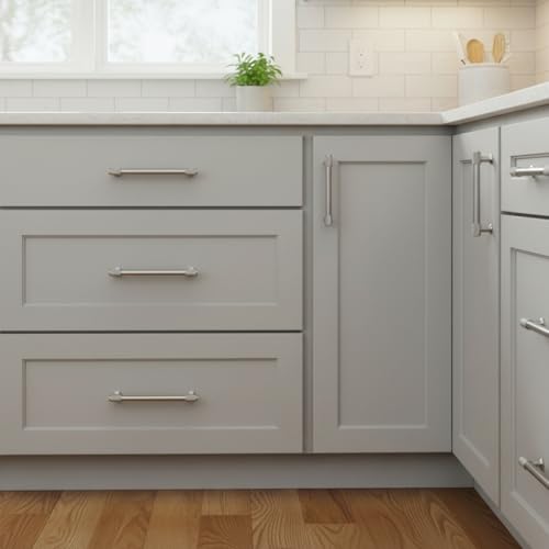 Alzassbg 5" Brushed Satin Nickel Cabinet Pulls 10 Pack, AL3017SN - color: Brushed Satin Nickel, size: 5" Hole Center