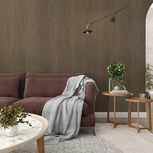 JSEVEM Brown Wood Grain Contact Paper Walnut Peel and Stick Wallpaper Removable Waterproof Vinyl Wrap Thick Self Adhesive Wall Paper for Countertops Cabinets Shelf Furniture 31"×157" - color: Gray/Brown, size: 31" x 157"