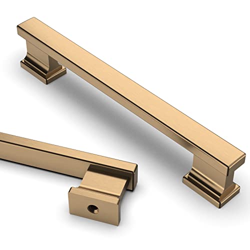 Asidrama 6 Pack 5 inch Champagne Bronze Kitchen Cabinet Handles - color: Champagne Bronze, size: 5" Hole Center, style: 6 Pack