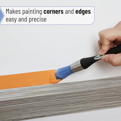 Bates- Trim Paint Brush, 2 pcs, 0.75 Inch, Black & Gray Ergonomic Non-Slip Handle, Synthetic Bristles, Trim Brushes for Painting - color: Gray-black, size: 0.75 inch, 2 Pack