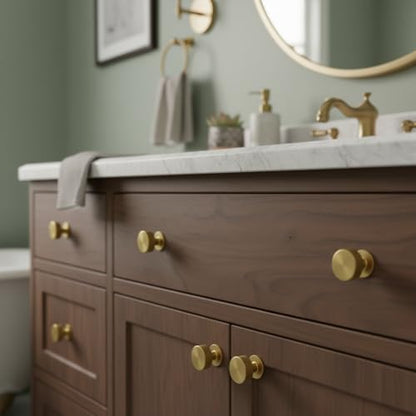 Alzassbg Vibrant Brushed Moderne Brass Cabinet Knobs 10 Pack, AL6023BMB - color: Vibrant Brushed Moderne Brass, size: 10 Pack