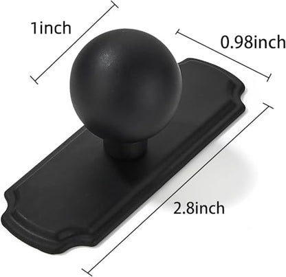 khtumeware 10-Pack Heavy Duty Solid Backplate for Cabinet Knobs Matte Black Drawer Knobs with Backplate Suitable for Dresser and Kitchen Cabinet Hardware. - color: Matte Black