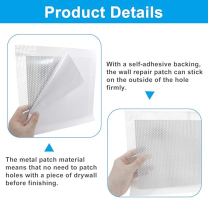 8 x 8 Inch Drywall Repair Patch, 8Pcs - size: 8x8 Inch