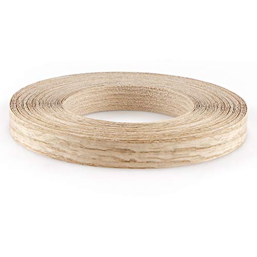 Skelang Red Oak 3/4" x 50' Roll Wood Veneer Edge Banding Preglued Iron-On with Hot Melt Adhesive Edgebanding Flexible Wood Tape - size: 3/4" x 50'