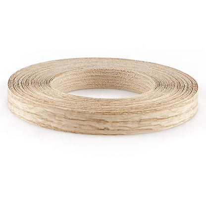 Skelang Red Oak 3/4" x 50' Roll Wood Veneer Edge Banding Preglued Iron-On with Hot Melt Adhesive Edgebanding Flexible Wood Tape - size: 3/4" x 50'