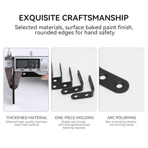20PCS Stainless Steel L Right Angle Support Brackets 1.57x1.57 Inch Includes 80 Screws Heavy Duty Corner Braces for Shelves, Wood Furniture, Cabinets and Chairs - size: 40*40*46