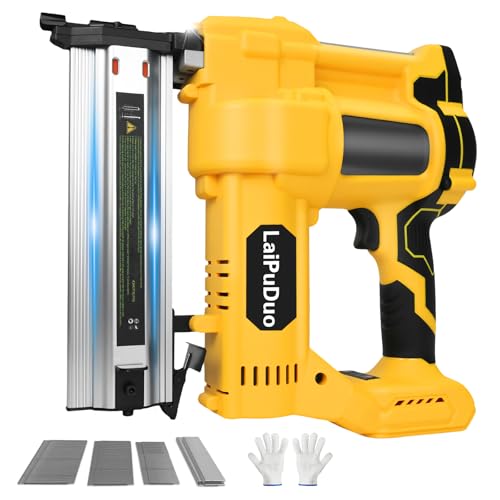 Cordless Brad Nailer Compatible with Dewalt 20V Battery, RexLeLXB 2-in-1 Pneumatic Staple Gun Nail Gun with 800 Nails, 18GA Staple Gun for Wood Working, Framing, Furniture & Upholstery Projects
