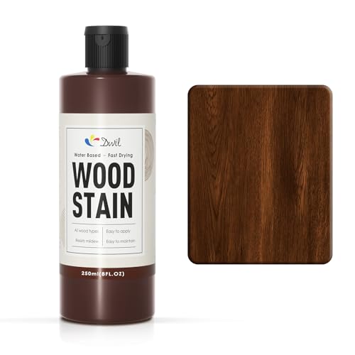 DWIL Water Based Wood Stain - Multiple Finishes, Fast Drying, Indoor and Outdoor Furniture, Wood Paneling, Cabinets and More, Low Odor ＆ Non-Toxic (8.5oz Dark Oak) - color: Dark Oak, style: Without Tool