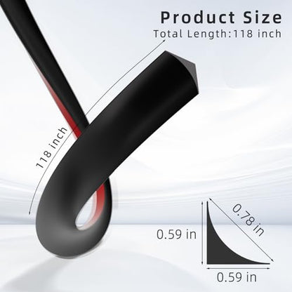 Kneelisa Flexible Quarter Round Molding Trim Peel and Stick 118Inch Black - color: Black, size: 118 Inch