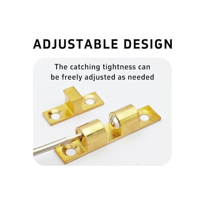 4PCS 50mm Double Ball Cabinet Catches, Bronze Roller Door Latch for Kitchen Cupboard Furniture Closet Quiet Close Design - size: 50mm