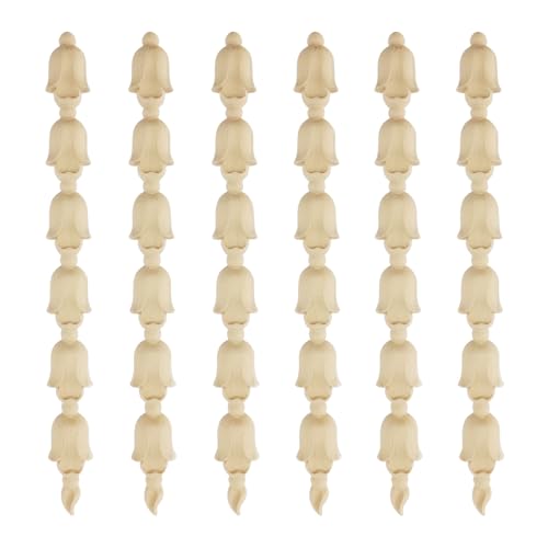 6 Pack Unfinished Decorative Wood Carved Onlays Appliques Trim - style: Style2,6 pcs