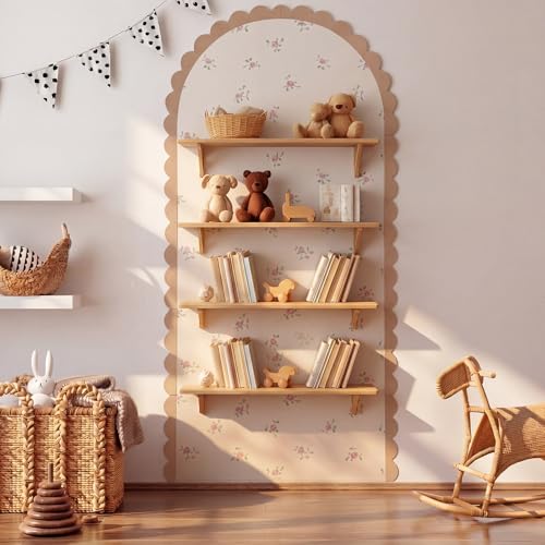 Novabright Unfinished Wood Arch Trim, 72 x 36 Inch, Scalloped - size: 72 x 36 Inch, style: Scalloped