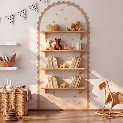 Novabright Unfinished Wood Arch Trim, 72 x 36 Inch, Scalloped - size: 72 x 36 Inch, style: Scalloped