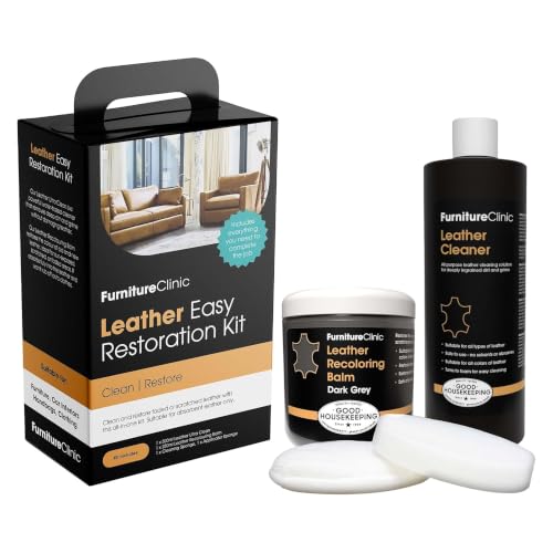 Furniture Clinic Leather Easy Restoration Kit, Dark Grey, 4 Piece - color: Dark Grey, size: Easy Kit