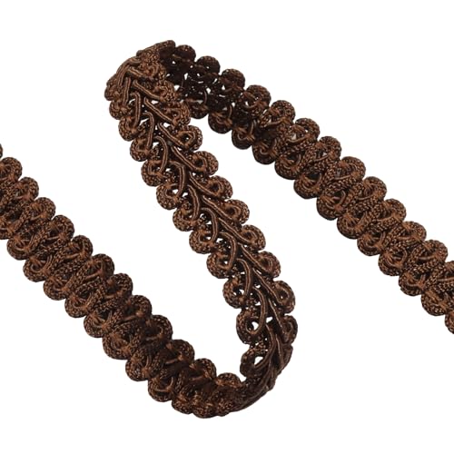 Coffee Brown Gimp Braid Trim, 1/2 Inch Width - color: Coffee Brown