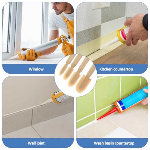 8Pcs Caulking Silicone Sealant Finishing Tool, 4 Sizes Rubber Caulking Tool Set, Multifunctional Caulking Remover/Smoothing Tool Applicator for Tiles Brick Kitchen Bathroom