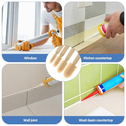 8Pcs Rubber Caulking Tool Set Reusable Caulk Tool Caulking Finishing Tool Grout Sealant Caulk Spatula Set Multifunctional Silicone Sealant Caulking Spatula Tool for Kitchen Bathroom Window /4 Size