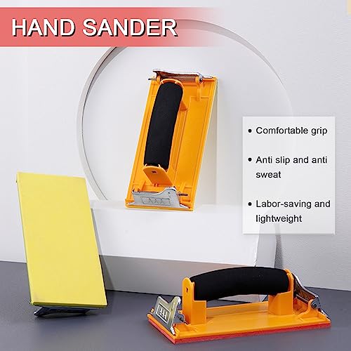 Sandpaper Holder, 36 Pcs Dry & Wet Sandpaper with 1 Pack Hand Sander - size: 1 Handsanders+36 Sandpaper