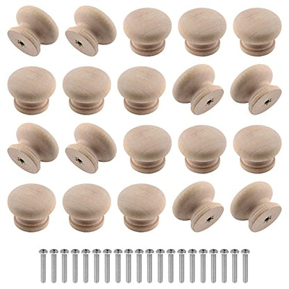 Zorfeter Wood Unfinished Drawer Knobs, Mushroom Shape, 20 Pcs - color: Unfinished Large Mushroom