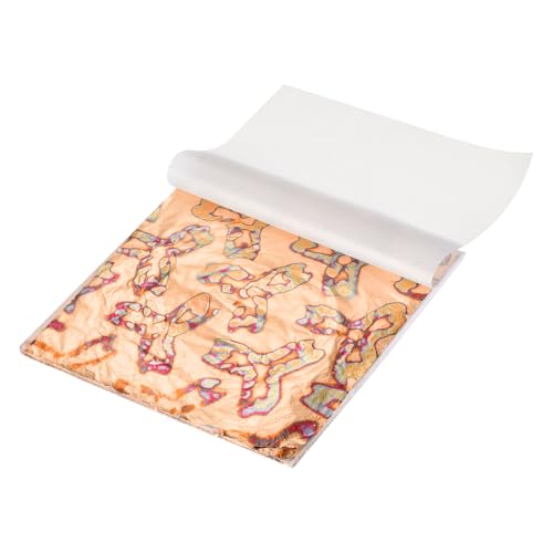 MECCANIXITY 5 Sheet Gold Leaf Sheets, 5.5"x5.5" Imitation Gold Foil Sheets Variegated Booklet Paper for Crafts, Picture Frames, Nails and DIY Arts Decoration,Bronze Water Chestnut - color: Bronze Water Chestnut
