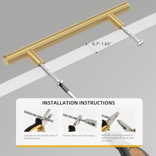 Goldenwarm 20 Pack 2-1/2" Gold Cabinet Handles Brushed Gold Cabinet Pulls - color: Gold, size: 2-1/2 Inch Hole Centers