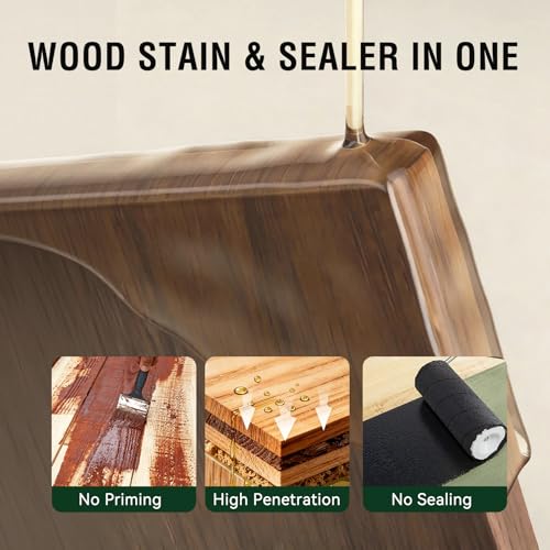 Penetrating Wood Stain and Sealer in One - 32 oz & Light Oak - color: Light Oak, size: 32 oz