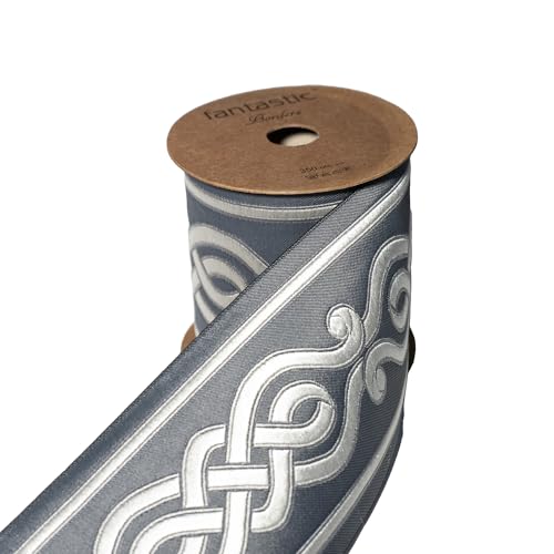 Jacquard Embroidered Trim Tape – Decorative Woven Border for Drapery, Upholstery, Cushions & Home Decor | Ideal for Interior Design, Sewing & Wholesale Projects (V7, 2.7" 3.8 Yards) - color: V7, size: 2.7" 3.8 Yards
