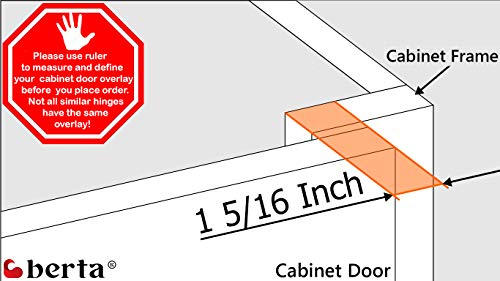 10-Pack 1-5/16" Overlay Soft Close Face Frame Kitchen Cabinet Hinges - size: 1-5/16 inch