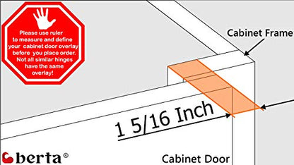 10-Pack 1-5/16" Overlay Soft Close Face Frame Kitchen Cabinet Hinges - size: 1-5/16 inch