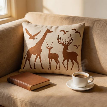 TIAMECH A4 Reusable Giraffe Deer Stencil for Painting - style: Giraffe Deer