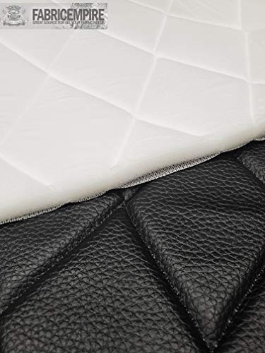 Vinyl Quilted Foam Fabric with 3/8" Foam Backing Upholstery / 52" Wide/Sold by The Yard/FABRIC EMPIRE (Black, Big Diamond 4" x 6") - color: Black, size: Big Diamond 4" x 6"