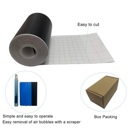 Matte Black Vinyl Tape for Black Out Chrome Delete Window Trim, Matte Black Vinyl Wrap Roll, Self-Adhesive Car Chrome Door Trim Delete Tape DIY Film with Tool Kit (4 inches x 30 feet) - size: 4 inches x 30 feet