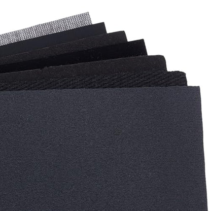 7 Pack 12.99 x 7.87 Inch Glitter Mixed Chunky PU Leather Sheets for Bow Earring 7 Styles Metallic Solid Shiny Vinyl Fabric Roll Black Series Faux Leather Leatherette for DIY Crafts Making - color: Black