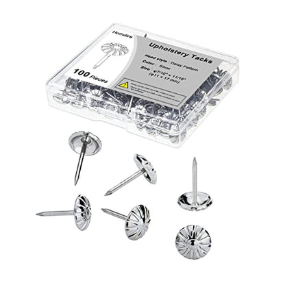 100pcs Upholstery Tacks, 7/16“ Furniture Tacks, Decorative Tacks - color: Silver