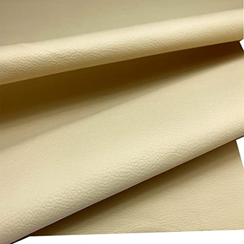 Mybecca Faux Leather Fabric Calf Champion Ivory (1 Yard)(3 Feet x 4.5 Feet) - color: Ivory