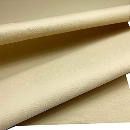 Mybecca Faux Leather Fabric Calf Champion Ivory (1 Yard)(3 Feet x 4.5 Feet) - color: Ivory