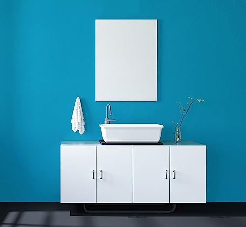 15.7"x118" Peel and Stick Wallpaper - Blue for Bedroom and Bathroom - Renter Friendly Removable Vinyl Matte - color: Lake Blue, size: 15.7" x 118"