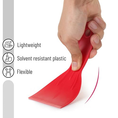 Bates- Plastic Putty Knife Set, 6 Inch, 10 Pack, Red, Flexible Paint Scraper Tool for Spackling, Spackle Tool, Plastic Putty Knife Scraper, Solvent Resistant - color: Red, size: 6 Inch, 10 Pack