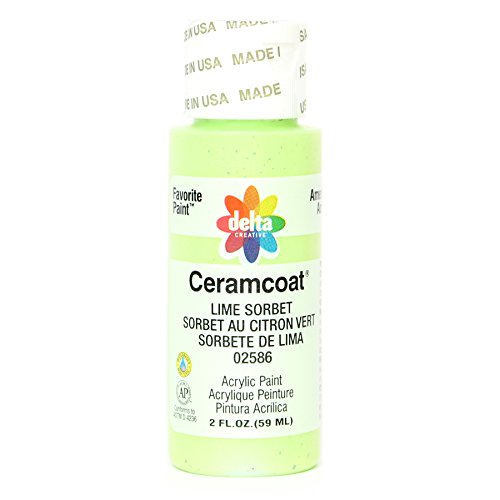 Delta Creative Ceramcoat Acrylic Paint in Assorted Colors (2 oz), 2586, Lime Sorbet - color: Lime Sorbet, size: 2 Fl Oz (Pack of 1)